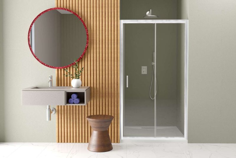 Elegant 1 Sabit 1 Çalışır Duşakabin — Elegant serisi, i̇ki duvar arası